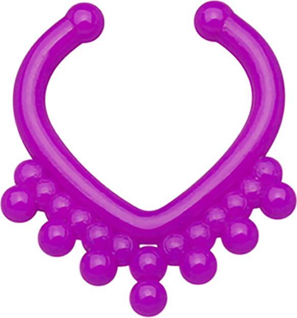 Produktbild Star Piercing Fake Septum mit Kugel in Dreiecksform violett