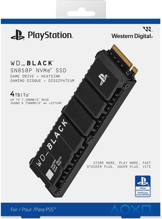 Actual product image WD Black SN850P with Heatsink for PS5 (2000 GB, M.2 2280)