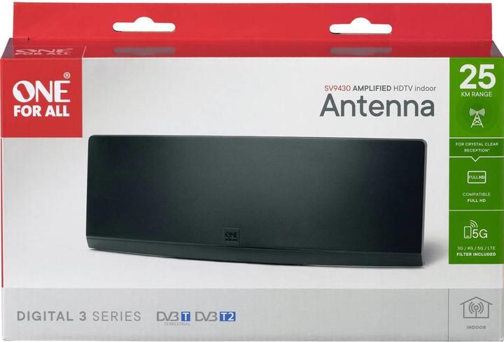 Immagine prodotto One for All Antenna DVB-T curvo EX 45dB (Antenna piatta, 45 dB, DVB-T / -T2)