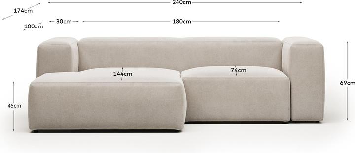 Image du produit Kave Home Blok (3 places, Canapé d'angle)