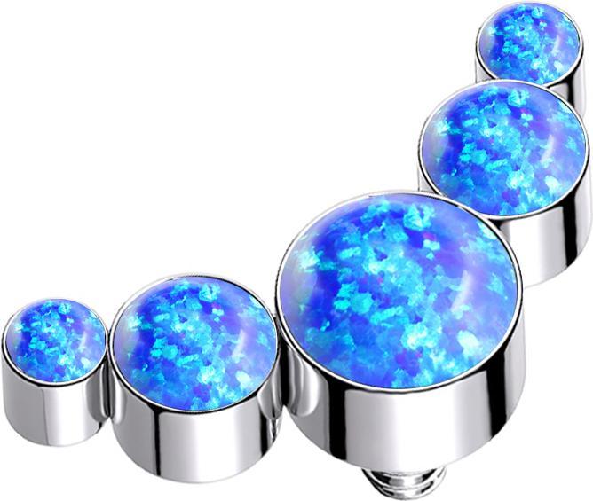Produktbild Star Piercing Dermal Anchor silber fünf Opale blau (ohne Messing, Titan G23)