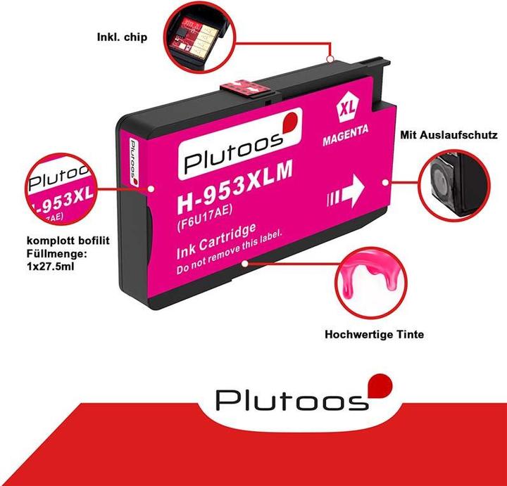 Produktbild Plutoos HP 953XL Patronen XXL kompatibel, 4er Farbset (C, M, Y, BK)