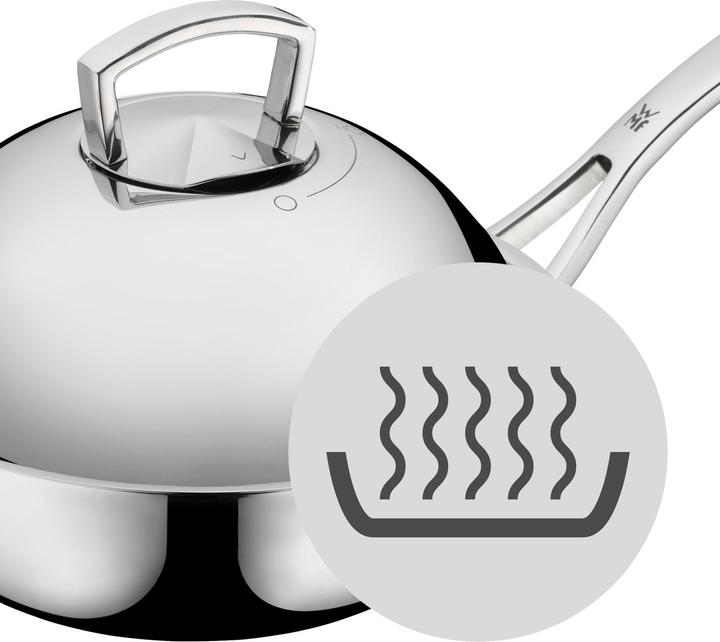 Produktbild WMF Wok Wokpfanne 28cm Metalldeckel Multiply Induktion Edelstahl unbeschichtet (28 cm, Wok Pfanne, Edelstahl)