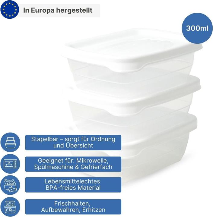 Actual product image Hobby 3er-Set Aufbewahrungsdosen Frischhaltedosen Vorratsdosen Stapeldosen (0.30 l)