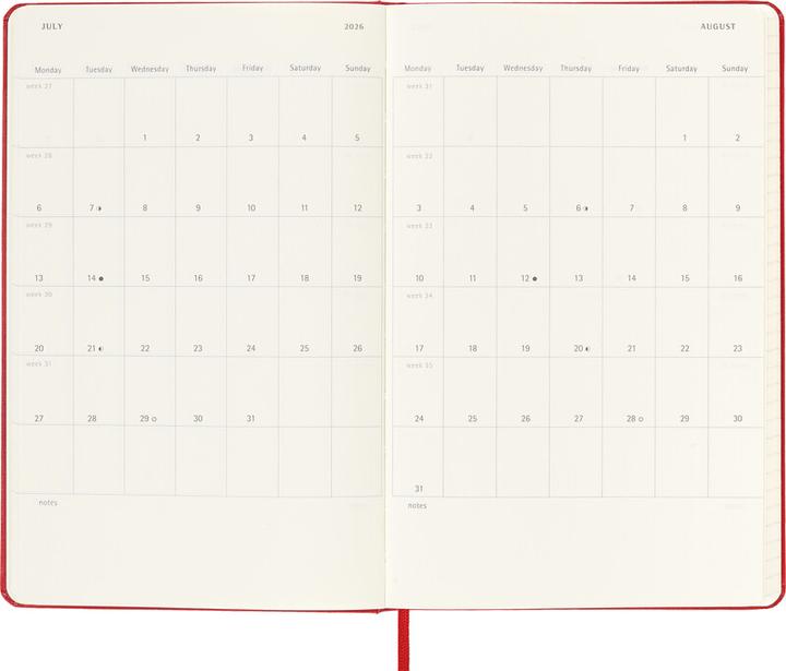 Produktbild Moleskine Schüleragenda Hard Cover Weekly Notebook (13 x 21 cm, Englisch)