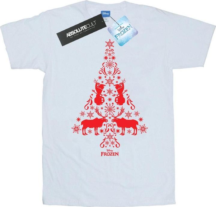 Actual product image Disney Womens/Ladies Frozen Christmas Tree Cotton Boyfriend T-Shirt (XXL)