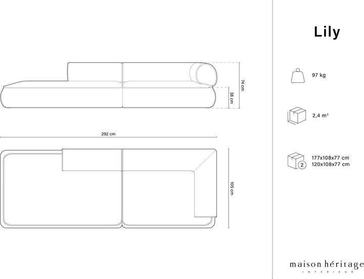 Actual product image Maison Heritage Lily (4-seater, 2 person sofa, 3-seater)