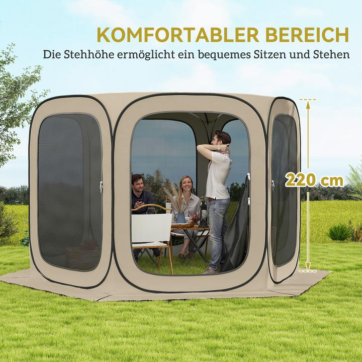 Image du produit Outsunny Campingzelt Oxfordstoff, Stahldraht Khaki (Tente instantanée)