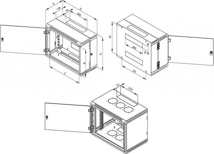 Produktbild Triton RBA-04-AD2-CAX-A1 - 19" Wandverteiler, zweiteilig, 4 HE, 295 mm Tiefe (4 HE, 19 Zoll Rack)