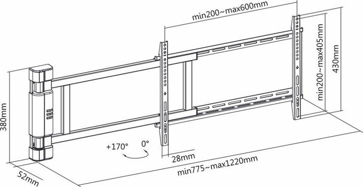 Produktbild Multibrackets Wandhalter motorisiert (Wand, 75", 50 kg)
