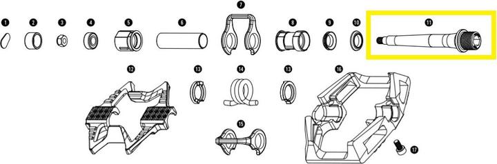 Crankbrothers Replacement axle for Mallet DH / Mallet E LS pedals