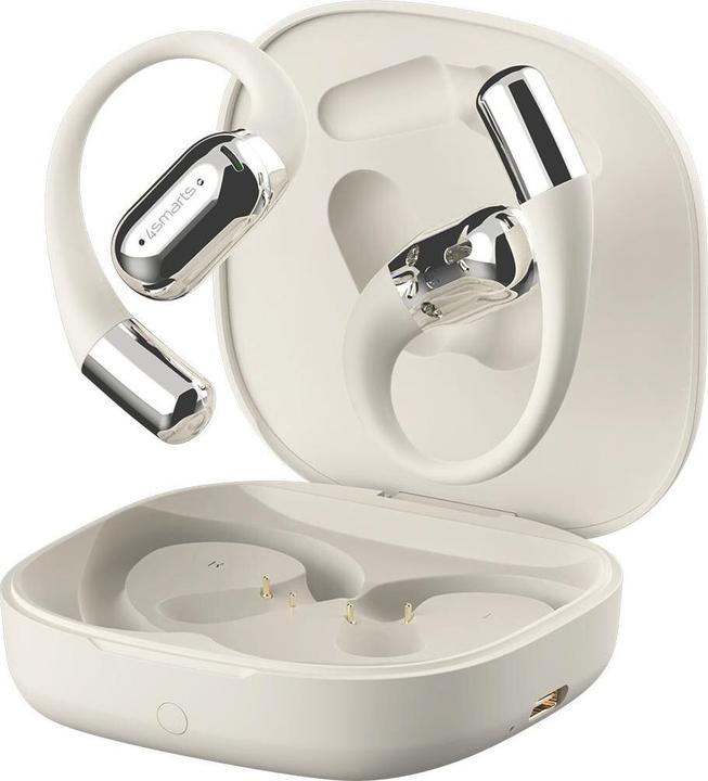 Immagine prodotto 4smarts Open-Ear Bluetooth Kopfhörer SkyBuds AI Screen, Beige (28 h, Senza fili)