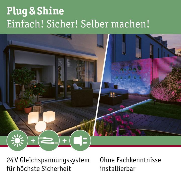 Produktbild Paulmann Plug & Shine Starterset 3x LED Spot mit Erdspie IP65 3x 3W 3x 150 lm 3000 K warmwei Hx (300 lm, IP65)