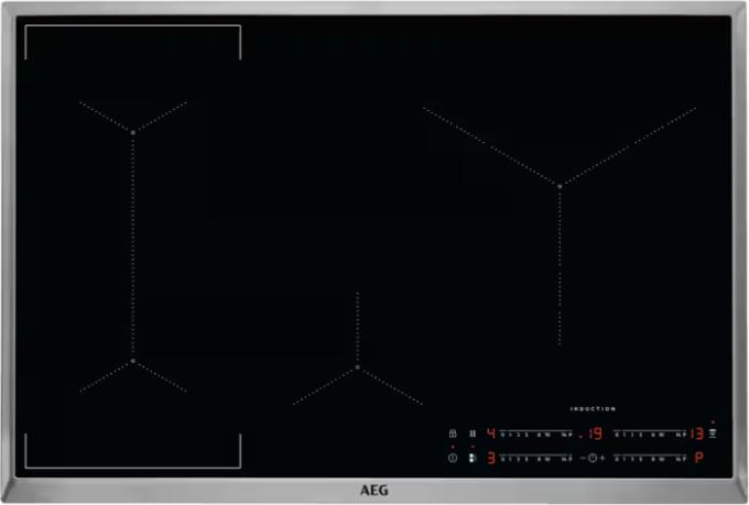 AEG IKE84445XB - Black - Stainless steel - Integrated - 80 cm - Halogen - Glass - 4 Zone(