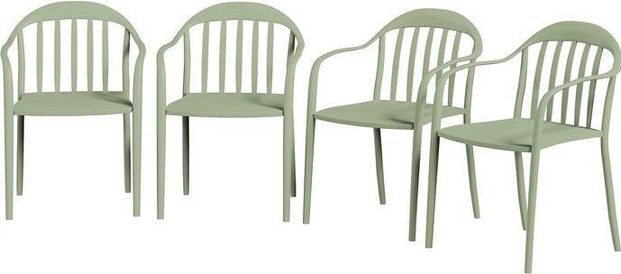 Actual product image Swisshandel24 4er Set Gartenstuhl, Kunststoff, stapelbar, bis 120 kg, Grün