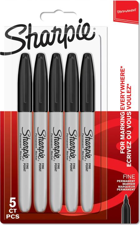 Produktbild Sharpie Marker Rundspitze F (Schwarz, 5 x)