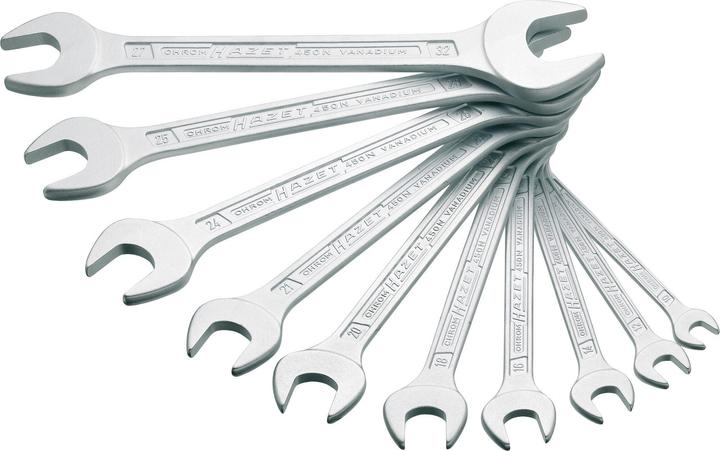 Produktbild HAZET Doppel-Maulschlüssel Satz 450N/10 ∙ Aussen Sechskant Profil ∙ 6 x 7 - 27 x 32 ∙ Anzahl Werkzeu…