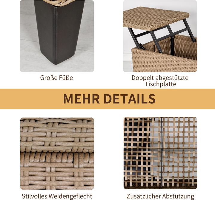 Produktbild Outsunny 2in1 Gartentisch mit Stauraum