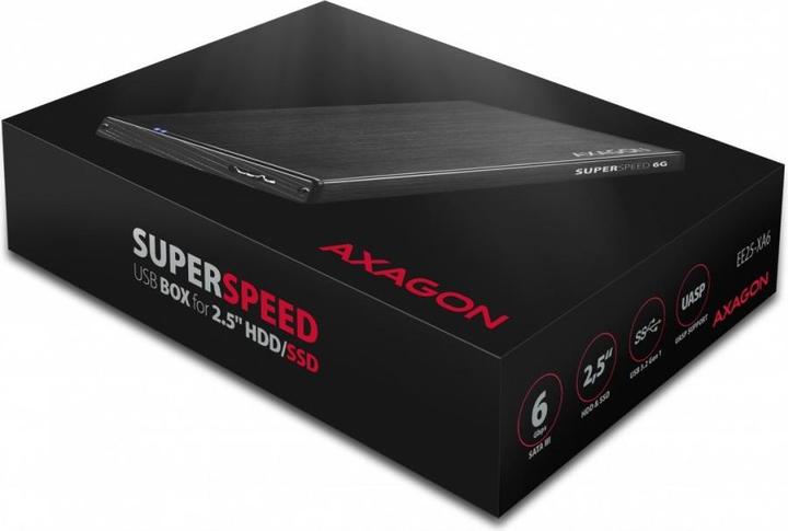 Produktbild Axagon EE25-XA6 Externes Aluminiumgehäuse, USB 3.2 GEN 1 SATA 6G 2,5" (2.5")