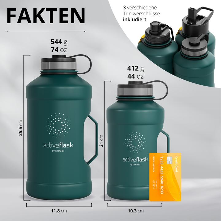 Immagine prodotto BeMaxx Borraccia Active Flask, Single-Wall, 2200ml (2.20 l)