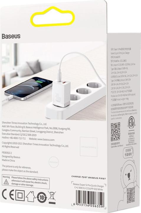 Actual product image Baseus Super Si Pro Quick Charger (30 W)