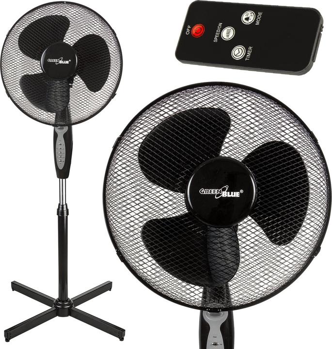 Immagine prodotto Greenblue grindų ventiliatorius, 40 W, 3 oro srauto lygiai, 1,25 m aukščio 1,5 m laidas, su nuotolinio valdymo (53 dB)