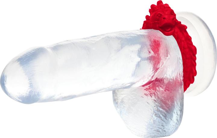Actual product image Creature Cocks XR Brands - Rise of the Dragon Silicone Penis Ring - Red (0.90 cm)