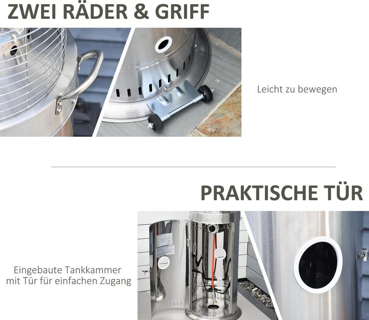 Produktbild Outsunny Heizstrahler Elegantes Design, Hergestellt aus Edelstahl, 10 KW Leistung