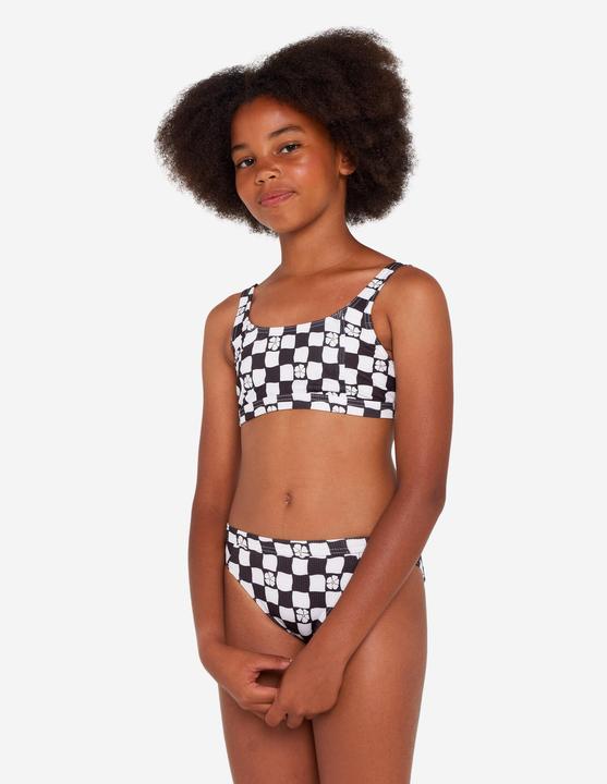 Image du produit Olaian Haut de maillot de bain brassière réglable Fille - 500 Nora noir et blanc (12, 13, 14)