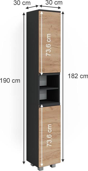 Actual product image Vicco J-Shape (30 x 30 x 190 cm)