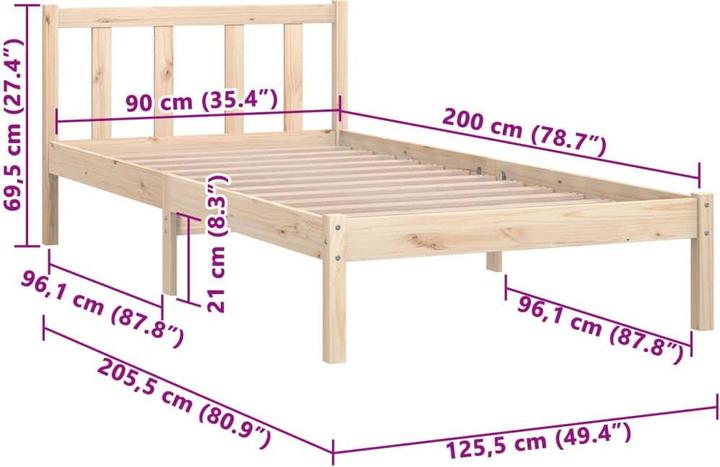 Produktbild VidaXL Tiziana (90 x 200 cm)