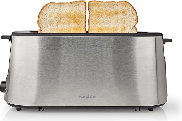 Produktbild Nedis Toaster Edelstahl Serie 1 Steckplätz Bräunungsstufen: 6 Auftaufunktion Brötchenaufsatz Alumini (EU-Stecker)