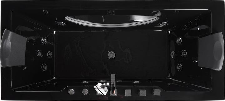 Actual product image Beliani Whirlpool bath black rectangular with LED 180 x 80 cm HAWES (235 l, 80 cm)