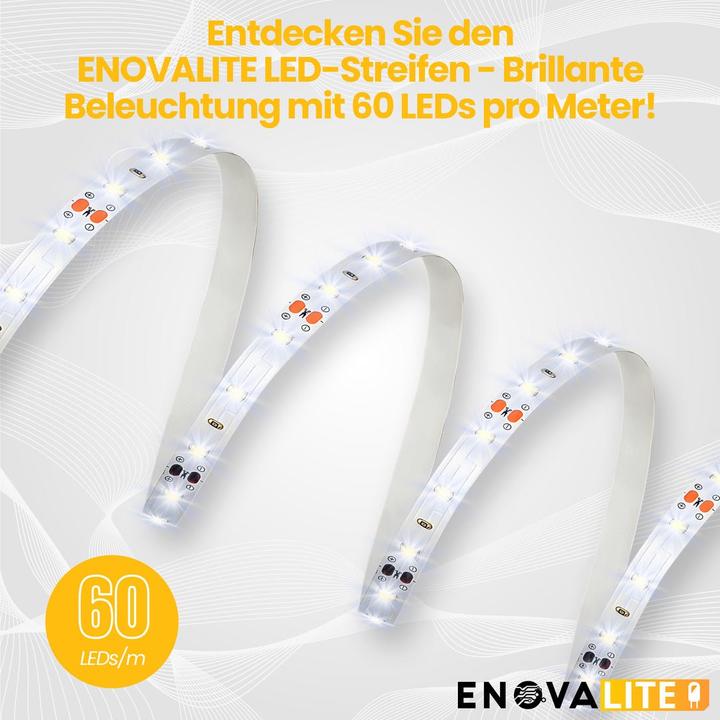 Produktbild Enovalite Set LED-Streifen, RGB, inklusive Fernbedienung und Netzteil (RGB, 500 cm, Indoor)