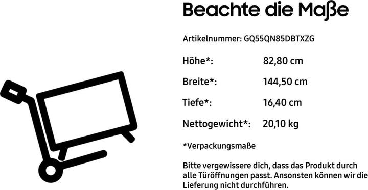 Image du produit Samsung GQ55QN85DBT (55", QN85D, NeoQLED, 4K, 2024)