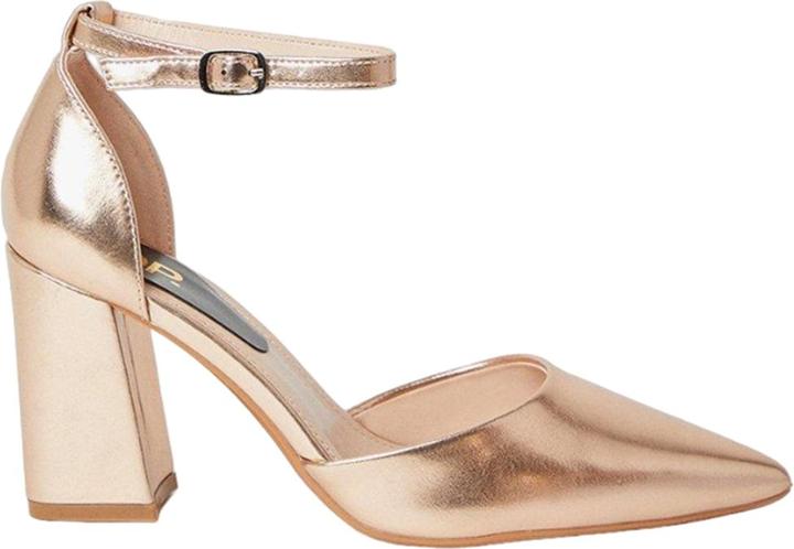 Actual product image Dorothy Perkins Womens/Ladies Blanche Pointed Ankle Strap High Block Heel Court Shoes (38)