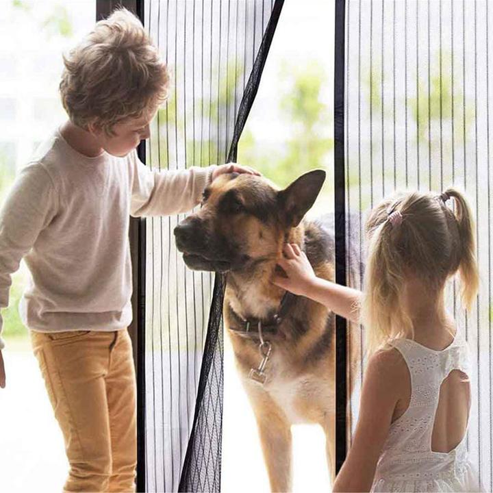 Actual product image Werkstein Magnetic door insect screen fly curtain mosquito net (150 x 220 cm)