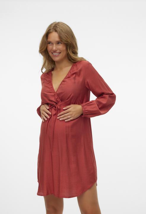 Produktbild Mamalicious Normal geschnitten V-Ausschnitt Elastische Bündchen Kurzes Kleid Kleid (L)