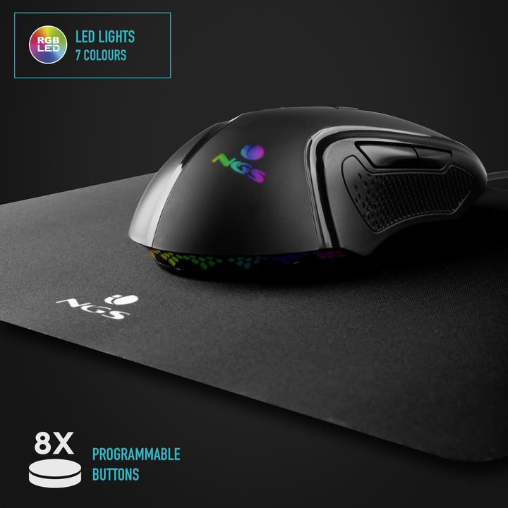 Immagine prodotto NGS GMX- 125 Mouse da gioco a LED ad alta risoluzione (Cablato)