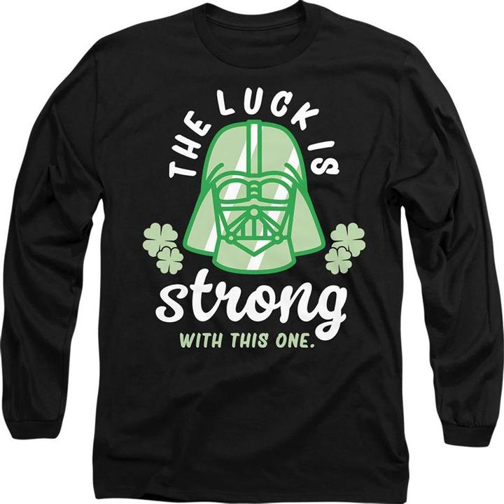 Actual product image Star Wars Unisex Adult Strong Luck Darth Vader St Patricks Day T-Shirt (XL)