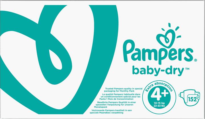 Actual product image Pampers Baby-Dry (Size 4+, Monthly box, 152 Piece)