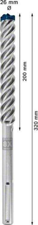Immagine prodotto Bosch Professional Zubehör Trapano a percussione Expert SDS max-8X, 26 x 200 x 320 mm (26 millimetri)