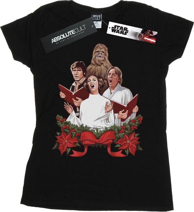 Actual product image Star Wars Womens/Ladies Christmas Carols Cotton T-Shirt (XL)