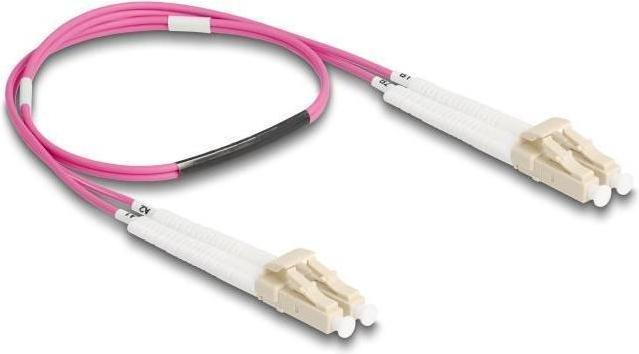 Image du produit Delock Câble à fibre optique LC-D > LC-D multimode OM4 coudé 0,5m (S/UTP, CAT8.2, 0.50 m)