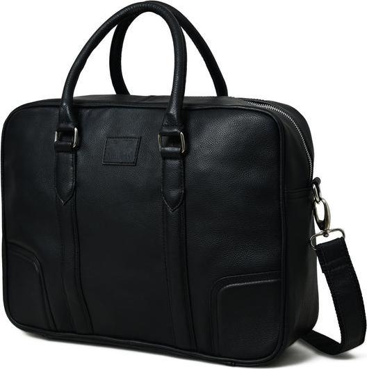 Only-Bags.Store Texas Schwarz Leder Aktentasche