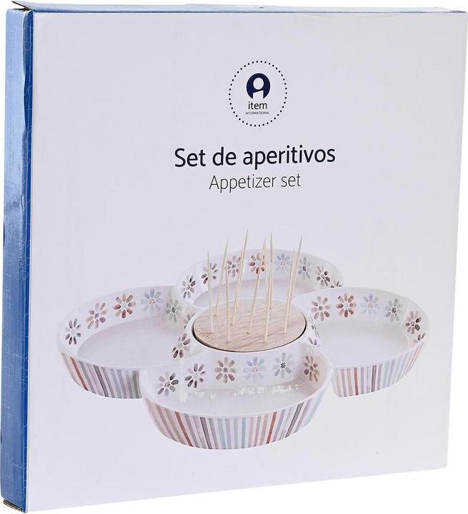 Immagine prodotto DKD Home Decor Tablett für Snacks Bunt 22 x 22 x 3 cm Steingut
