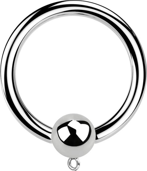 Actual product image Star Piercing Micro Closure Ring silver with ball Ring for pendant (Surgical steel 316L, without brass)
