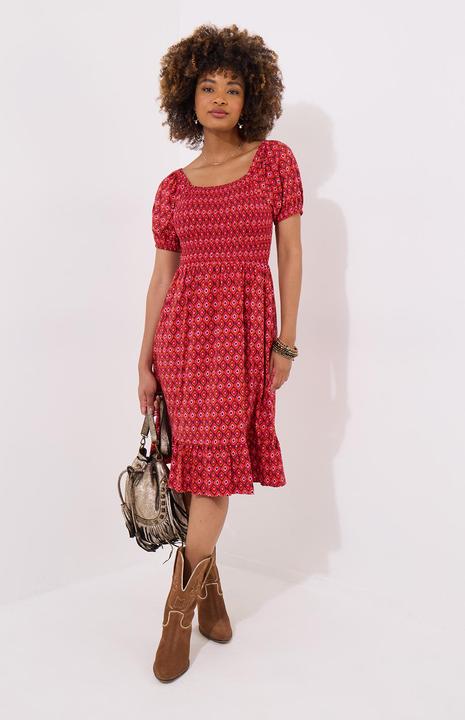 Produktbild Joe Browns Geo Print Shirred Waist Cap Sleeve Jersey Dress (6)