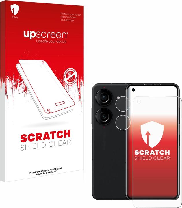 Actual product image upscreen Scratch Shield Clear Premium Screen Protector for Asus ZenFone 10 (Front+Camera) (1 Piece, Asus Zenfone 10)