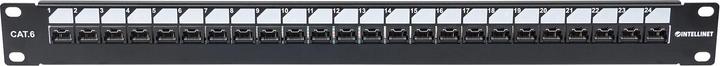 Actual product image Intellinet Lockable patch panel Cat6 unshielded 24 ports desktop terminal strips with 90 degree angled...